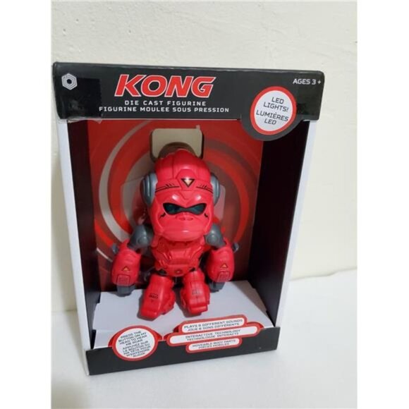 KING KONG DIE CAST INTERACTIVE ACTION FIGURE RED INFRARED TECH LED LIGHTS TOY - Picture 2 of 7